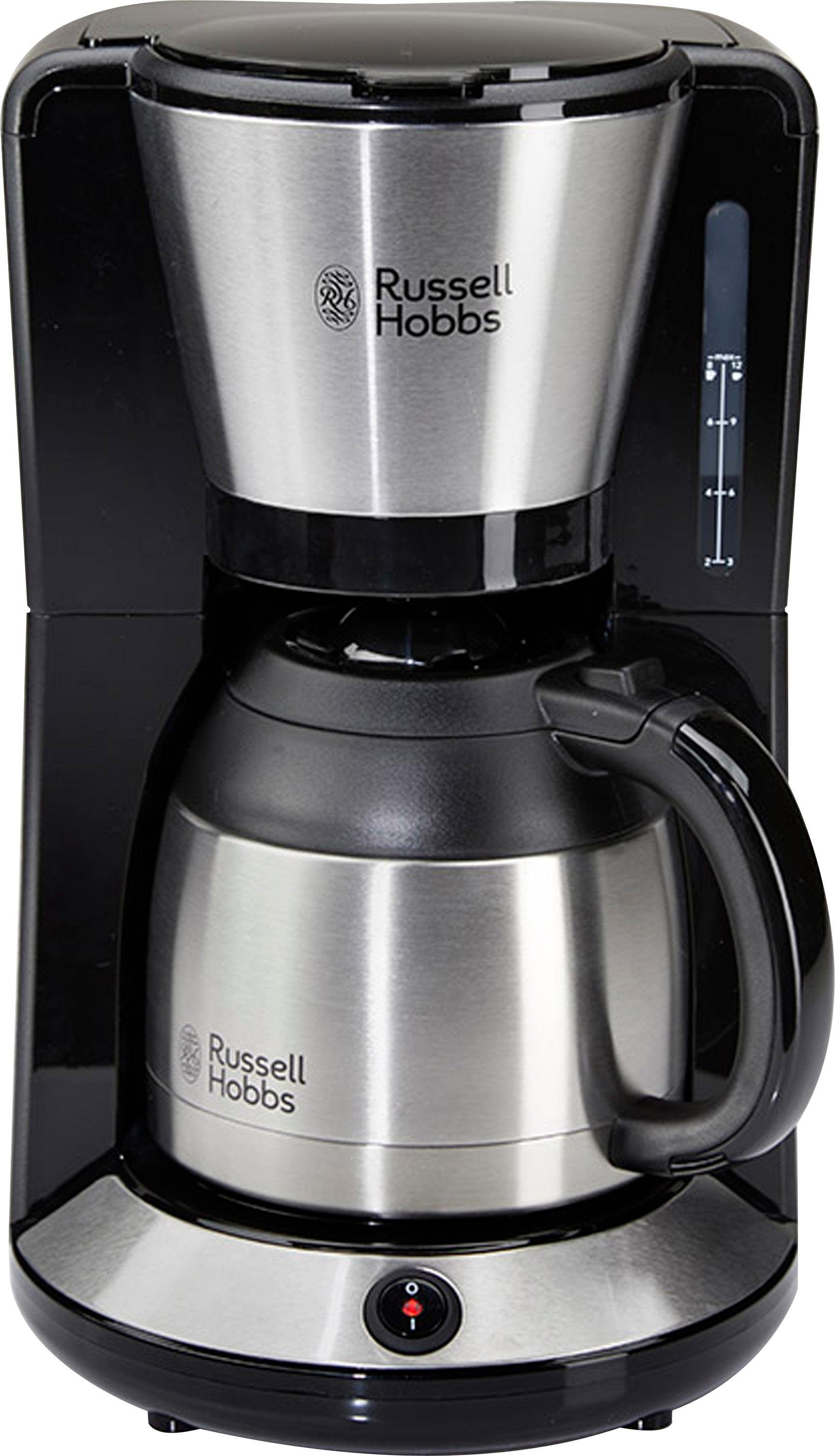 RUSSELL HOBBS Filterkaffeemaschine Adventure 24020-56, 1l Kaffeekanne, Papierfilter 1x4, mit Thermokanne, 1100 Watt, Edelstahl gebürstet