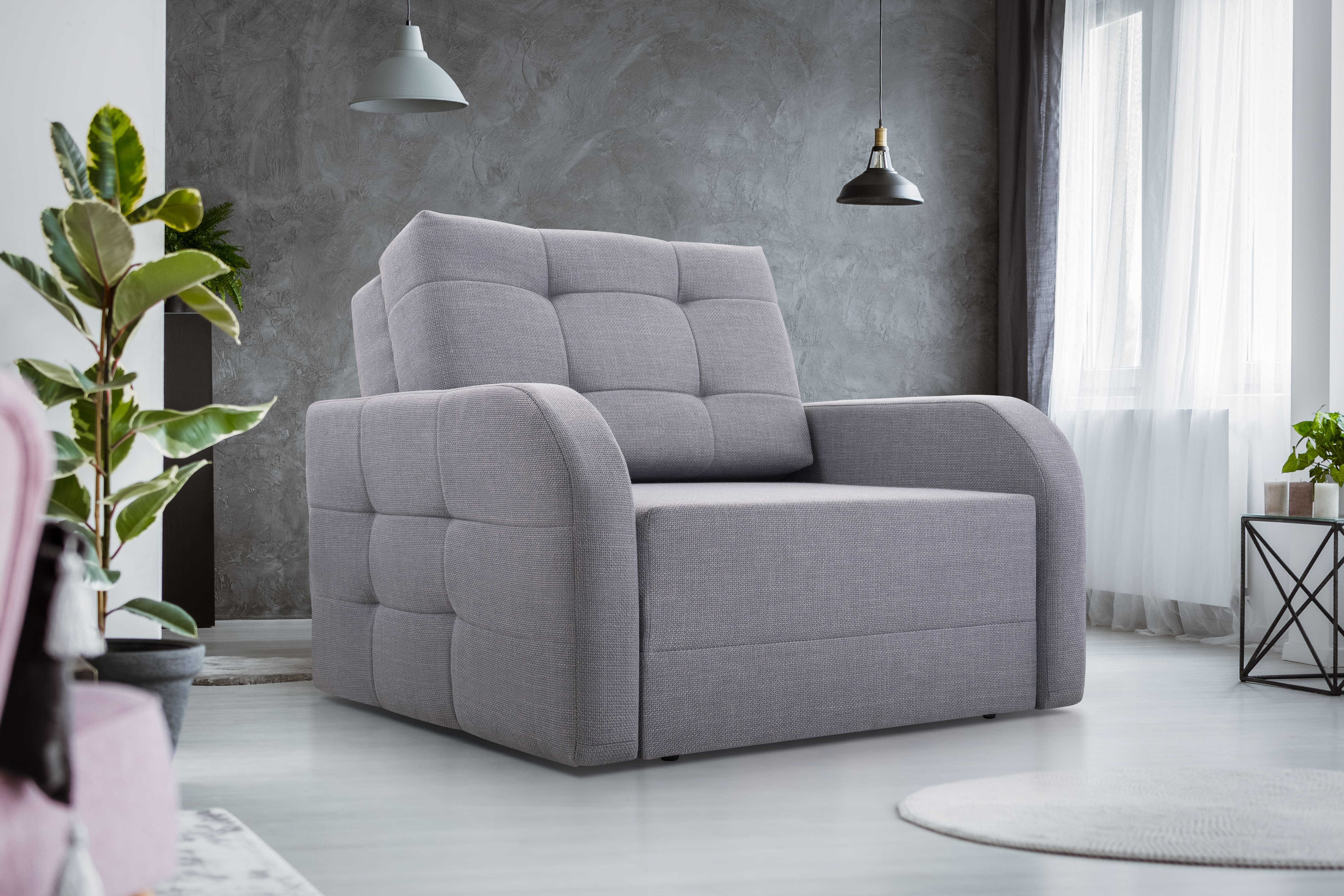 MOEBLO Kindersofa Porto 80, Schlafsessel Sofa Sessel, mit Schlaffunktion, mit Bettkasten