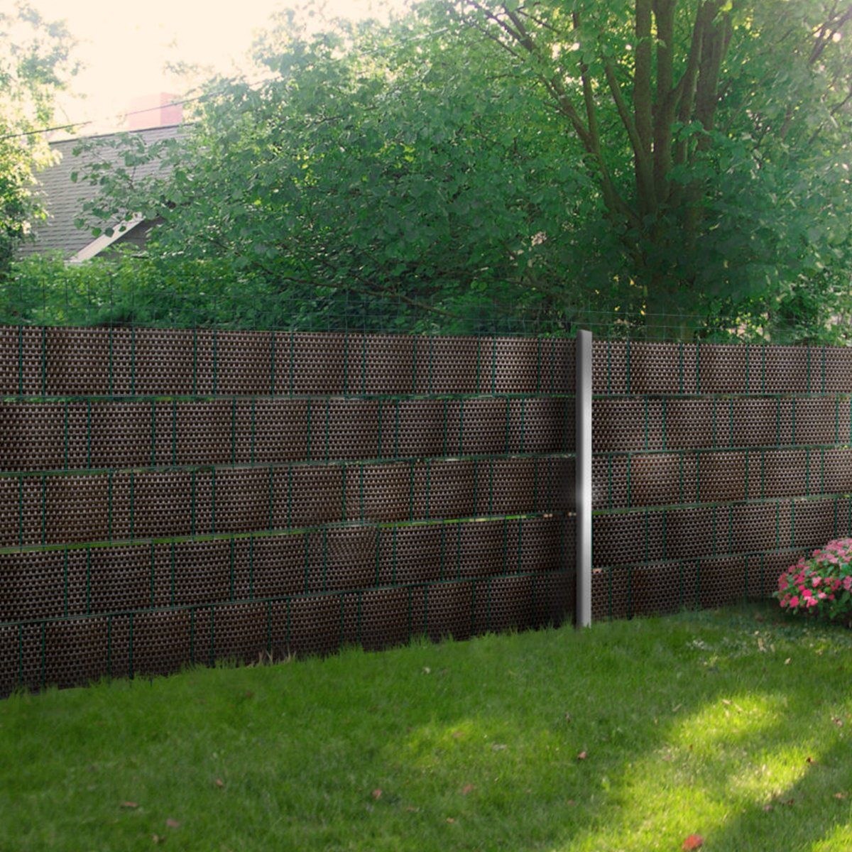 NYVI Sichtschutzstreifen Sichtschutzstreifen Privafence 255x19 cm für Zaun, (1-St), Polyrattan 3D Optik, Wetterfest, Reißfest