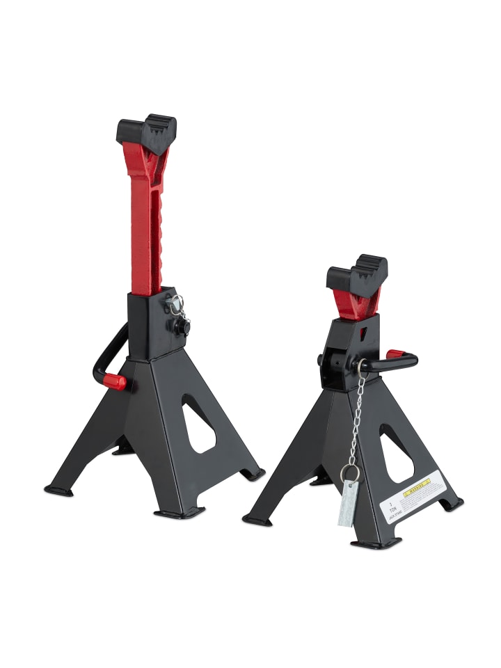 relaxdays 2 x Unterstellbock in Schwarz/ Rot günstig kaufen onesize