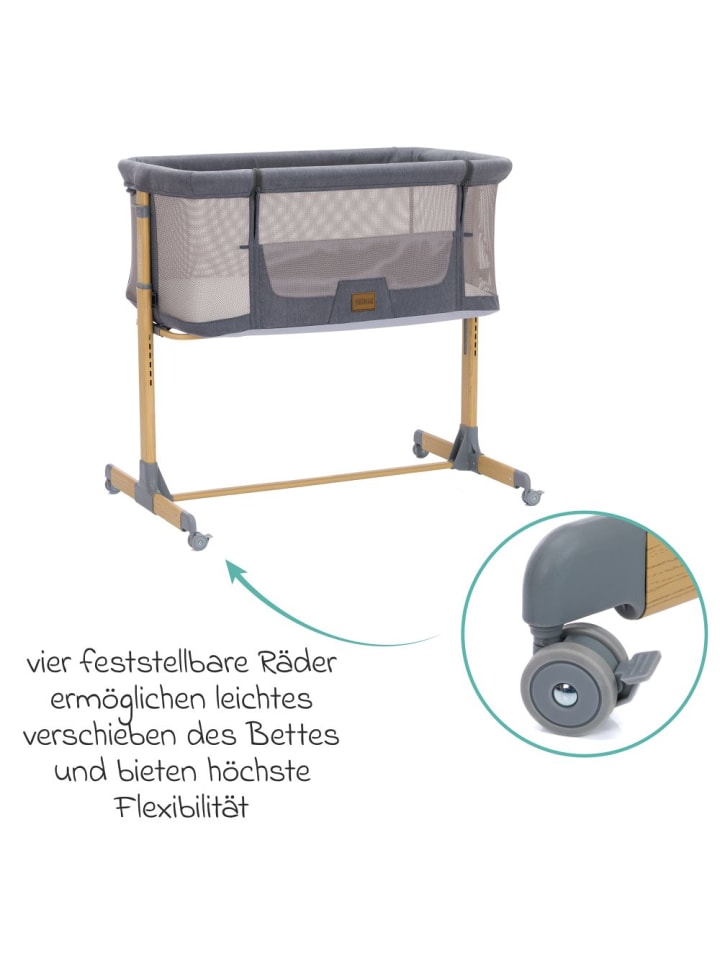 fillikid Beistellbett Crip 6-fach höhenverstellbar in grau günstig kaufen onesize