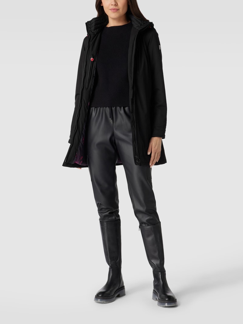 Jacke mit Label-Applikation Modell 'Westwind' in schwarz