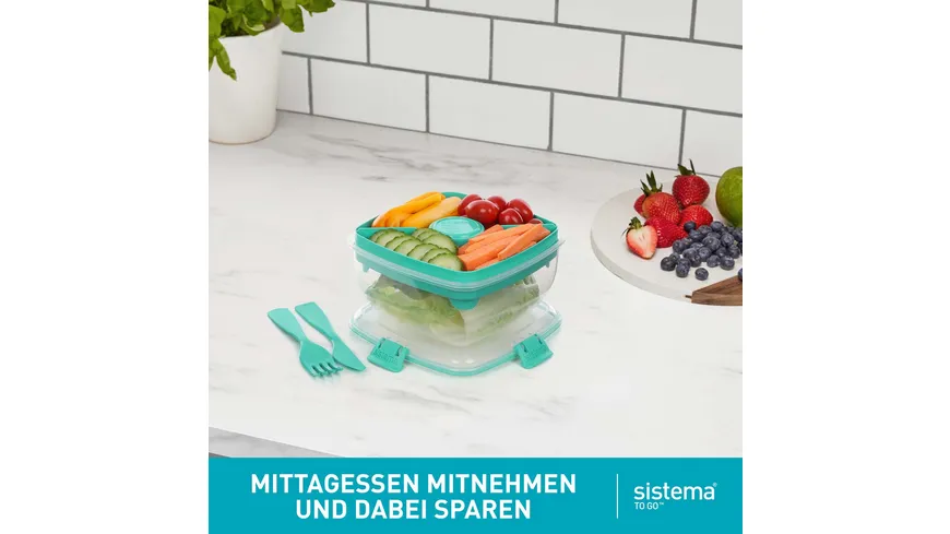 sistema Lunchbox SALATBOX TO GO 1,1l Achtung: diesen Artikel gibt es in verschiedenen farblichen Ausführungen. Sie erhalten nur 1 Artikel (zufällige Auswahl im Lager). Eine Vorauswahl ist leider nicht möglich.