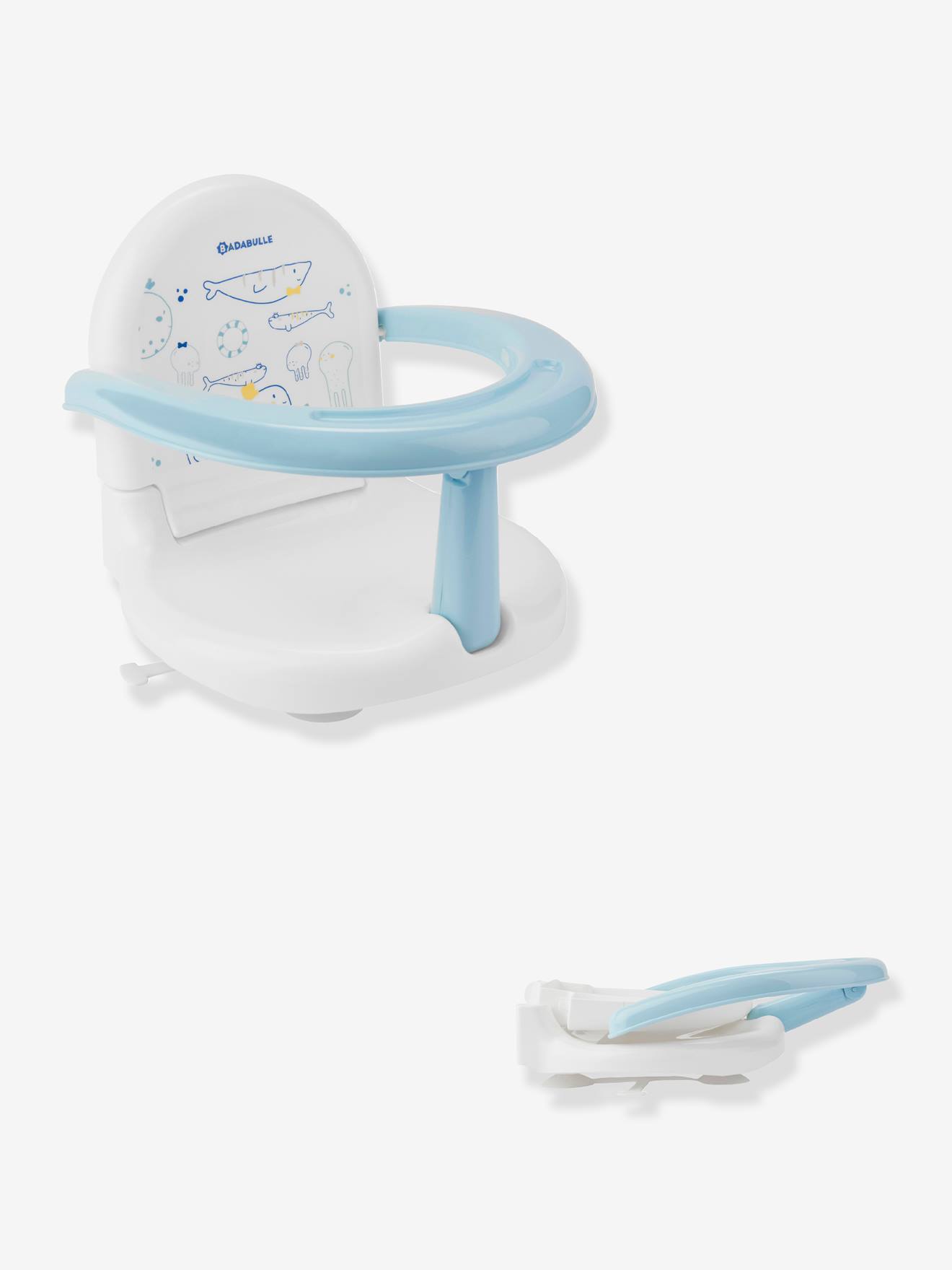 Fauteuil de bain pliable BADABULLE Raton bleu blanc