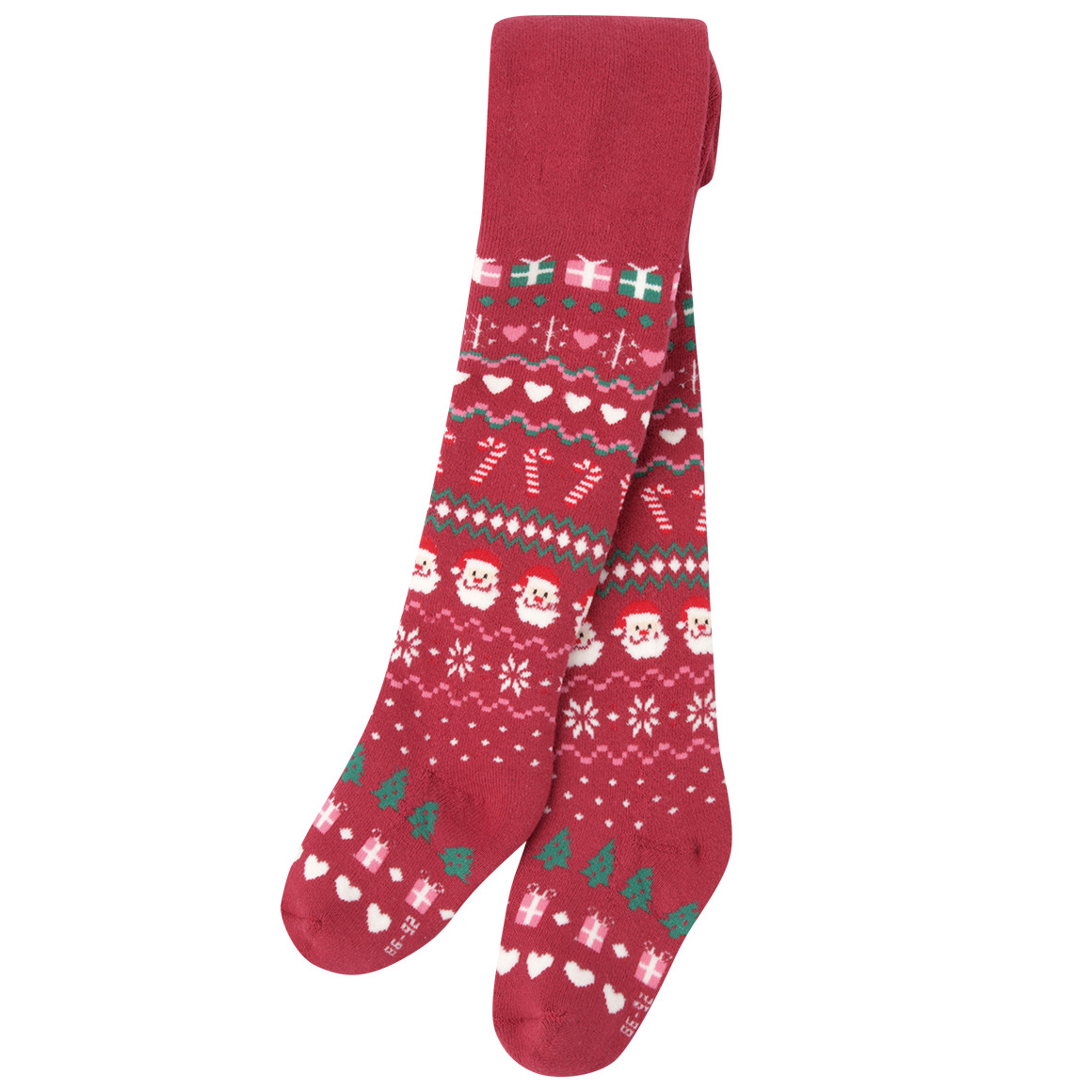 3 Baby Weihnachtsstrumpfhosen im Set dunkelrot / dunkelblau / weiss