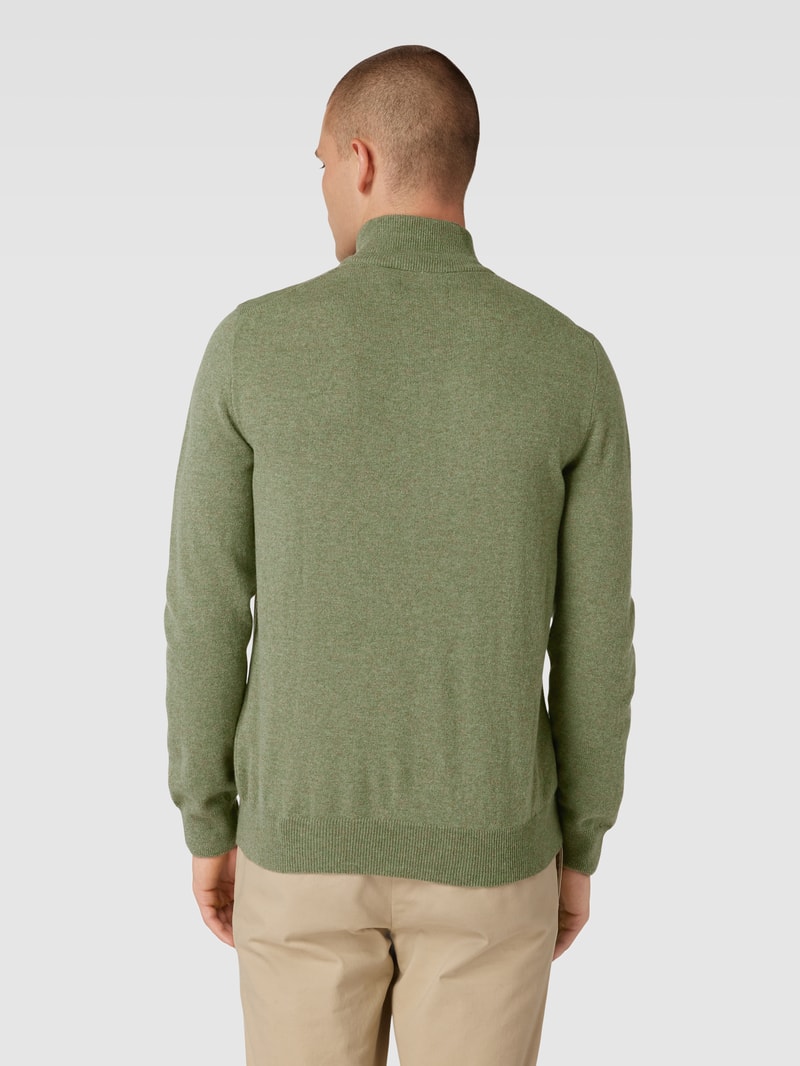 Strickpullover aus Wolle mit Logo-Stitching in sand