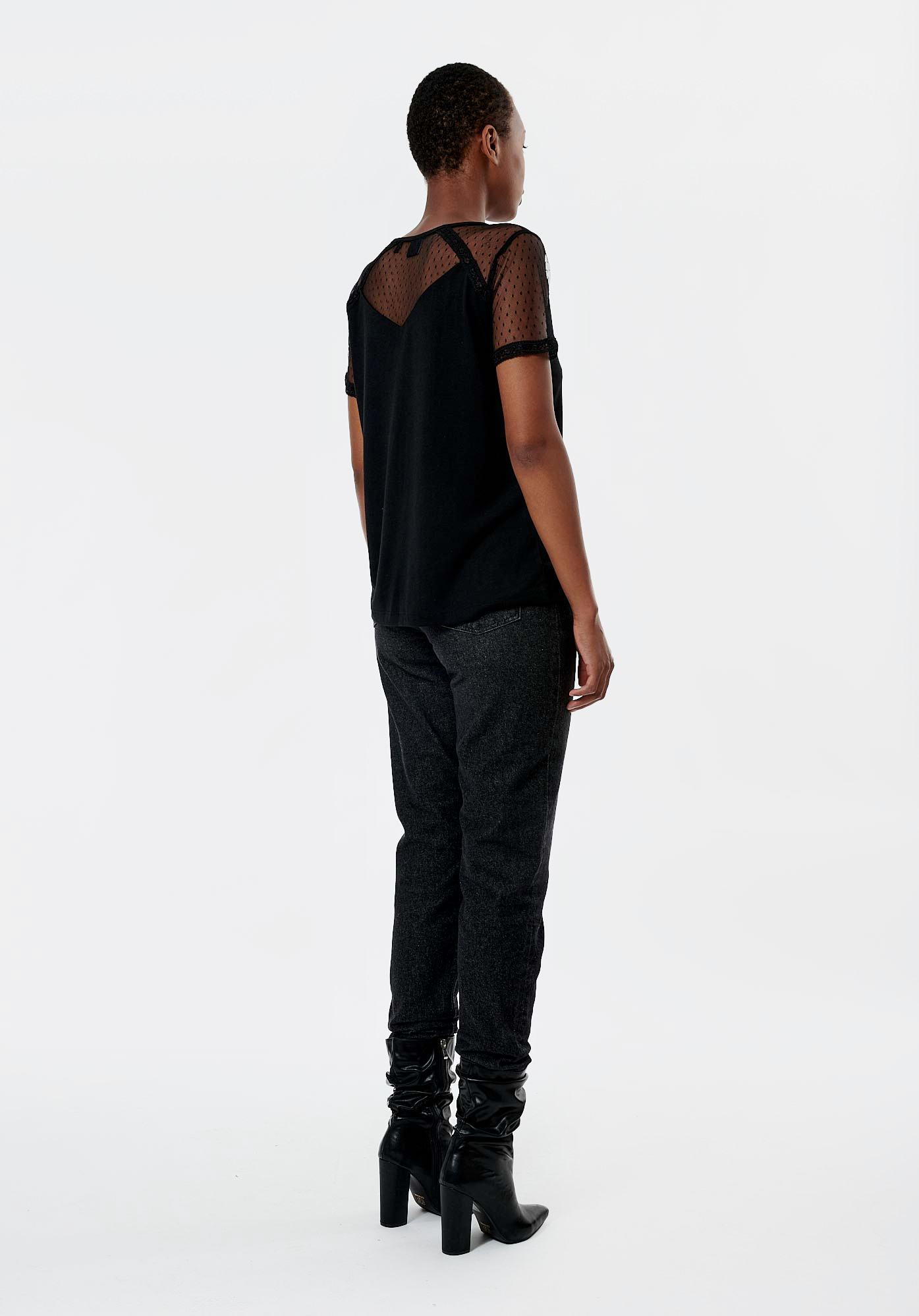 LOVLY  T-shirt noir femme