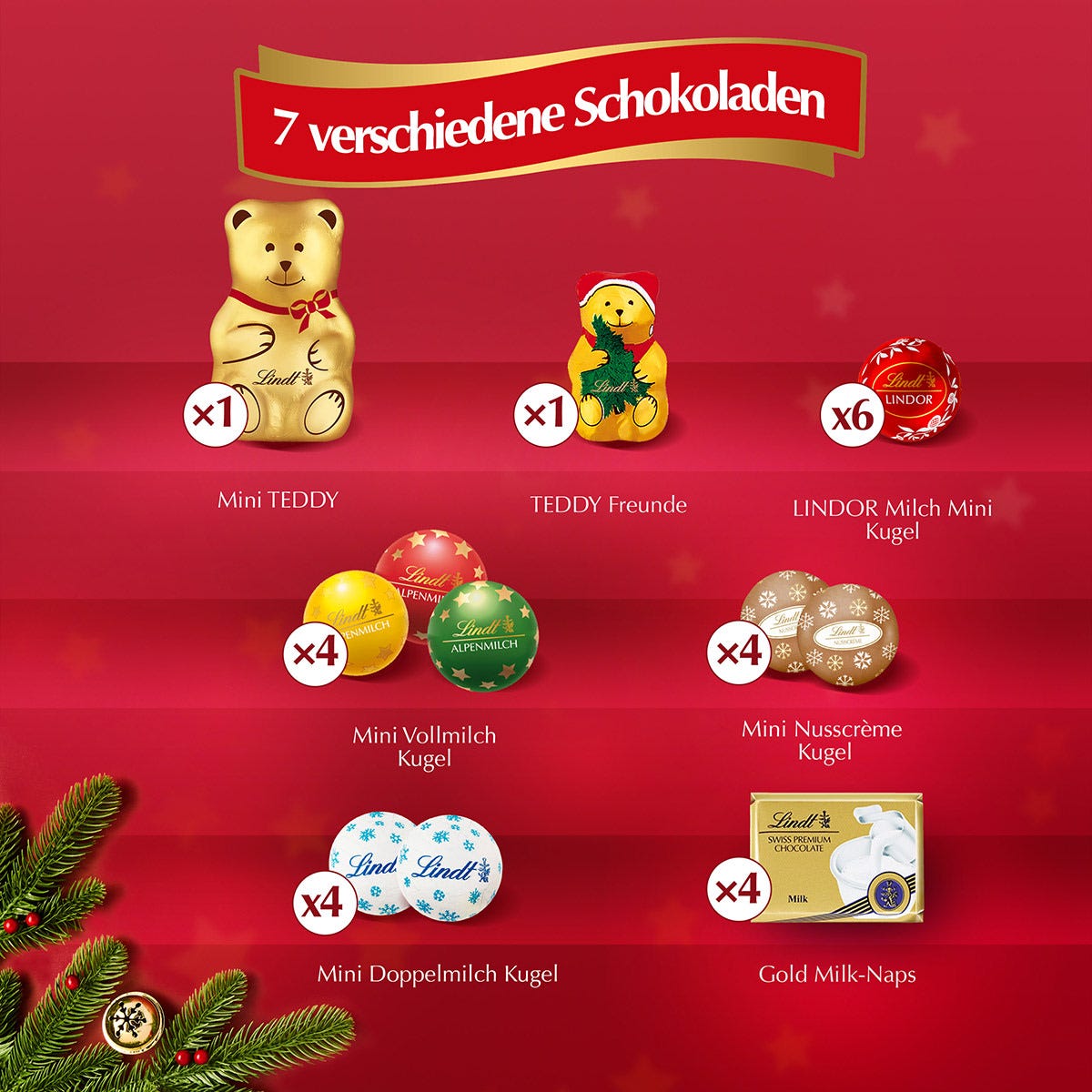 Kleiner TEDDY Adventskalender, 128g