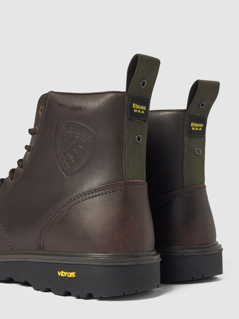 Ankle-Boots mit Label-Detail in dunkelbraun