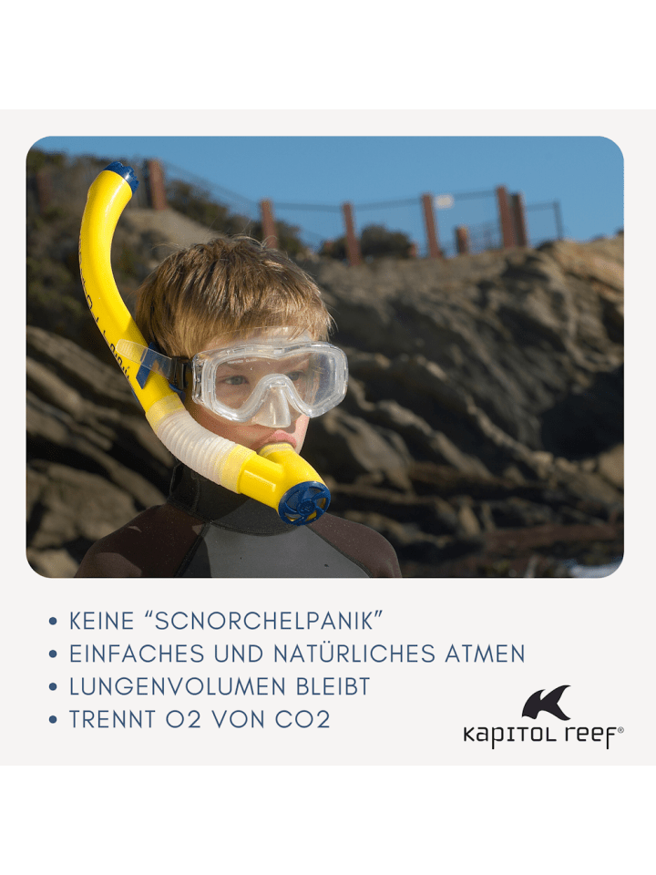 Kapitol Reef Schnorchel Ventilschnorchel Tauchen Kapitol Reef Profiqualität schwarz günstig kaufen onesize