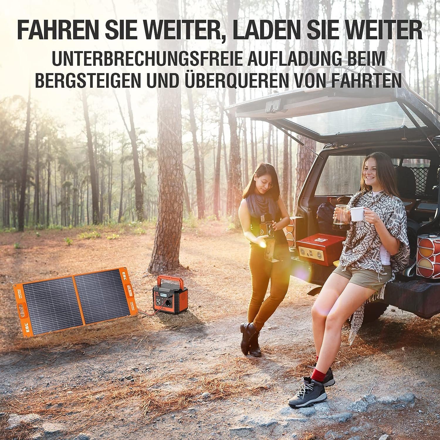 EBL Stromerzeuger 330W Tragbarer Powerstation mit Solarpanel,288Wh Stromerzeuger, (1-tlg), für Outdoor Camping