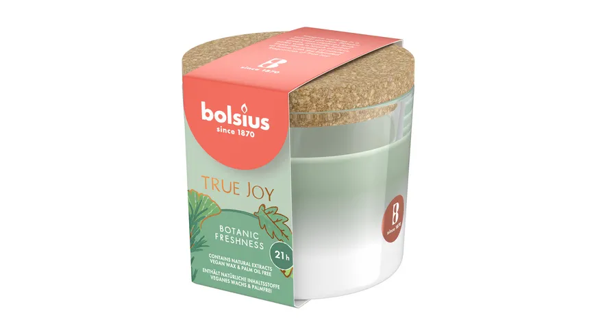 bolsius Duftglas mit Korkdeckel True Joy Botanic Freshness Botanic Freshness