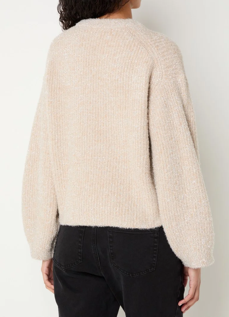 Sweter OPUS Plimma z grubej dzianiny z lureksem