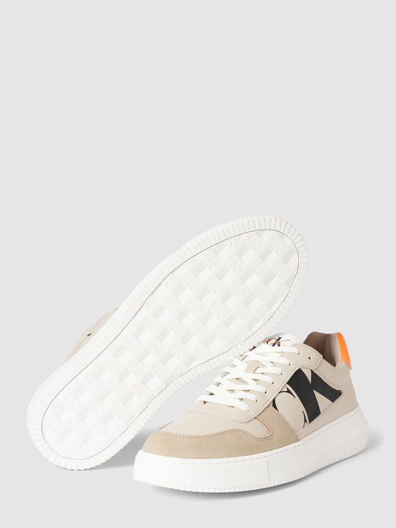 Sneaker mit Label-Details Modell 'CHUNKY' in beige