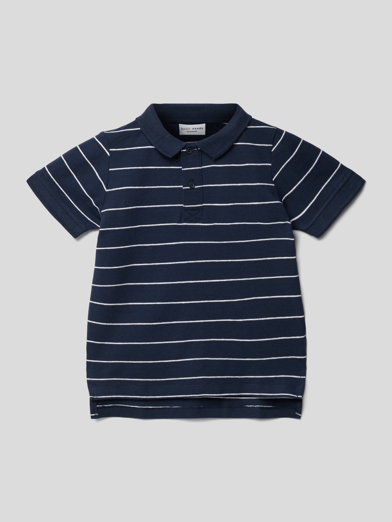 Poloshirt mit Allover-Muster Modell 'VOLO' in blau