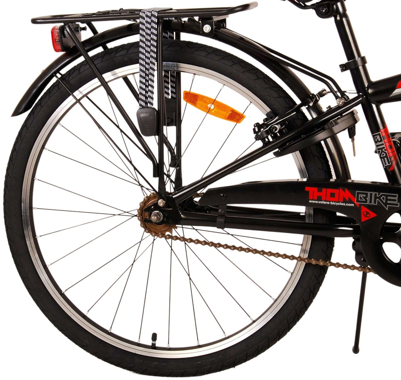 Volare Thombike Kinderfahrrad - Jungen - 24 Zoll - Schwarz Rot - Zweihandbremsen