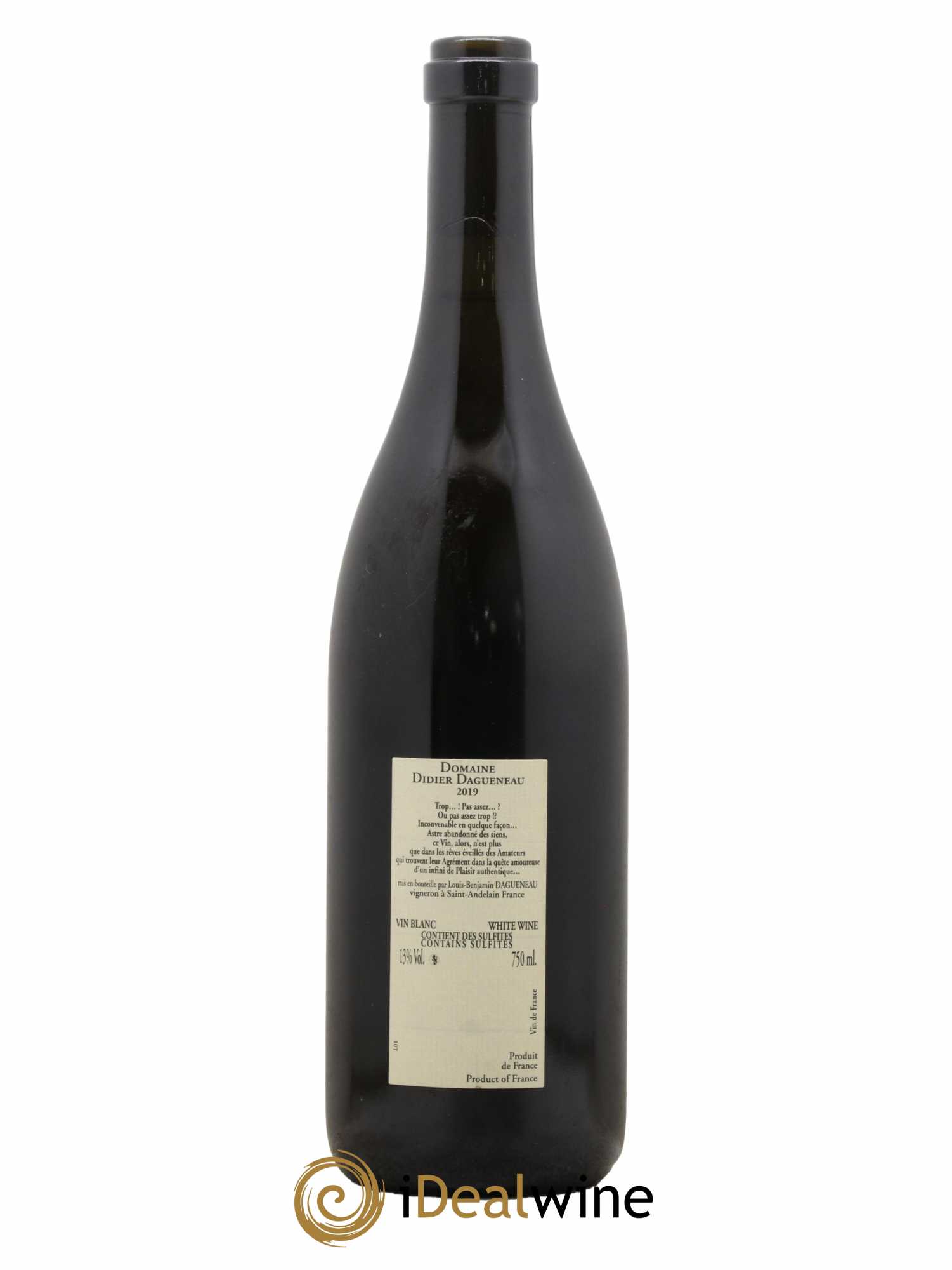 Vin de France Blanc Etc Dagueneau (Domaine Didier - Louis-Benjamin)  2019 - Lot de 1 Bouteille