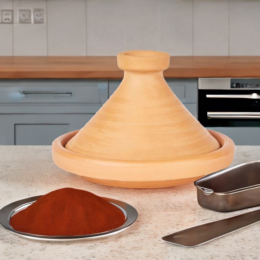 Marrakesch Orient & Mediterran Interior Dampfgartopf Marokkanische Tajine Aladin, Topf zum Kochen, Schmortopf Unglasiert, Ton (1-tlg), Handarbeit