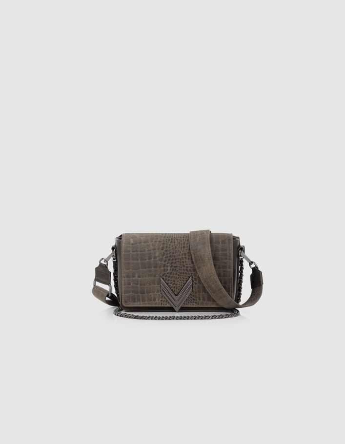 Le 111 GREENWICH VILLAGE kaki mix cuir Femme