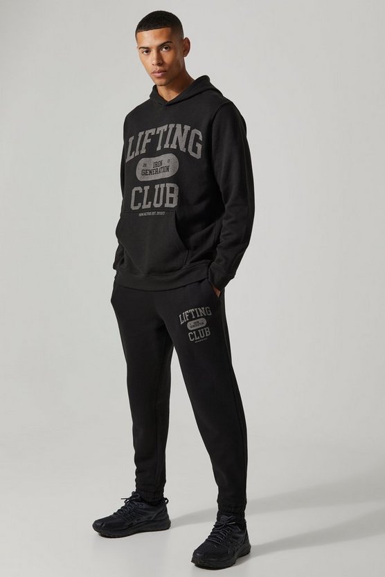 Man Active Oversize Trainingsanzug mit Lift Club Print