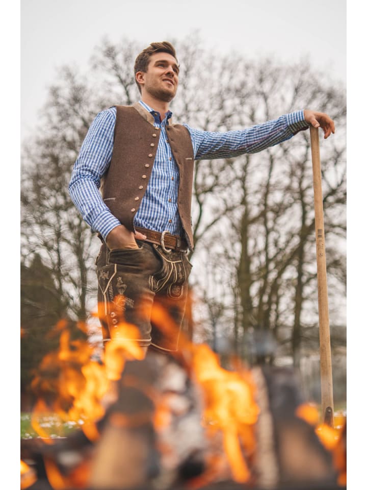 OS-Trachten Trachtenhemd Zufir in hellblau/bleu günstig kaufen