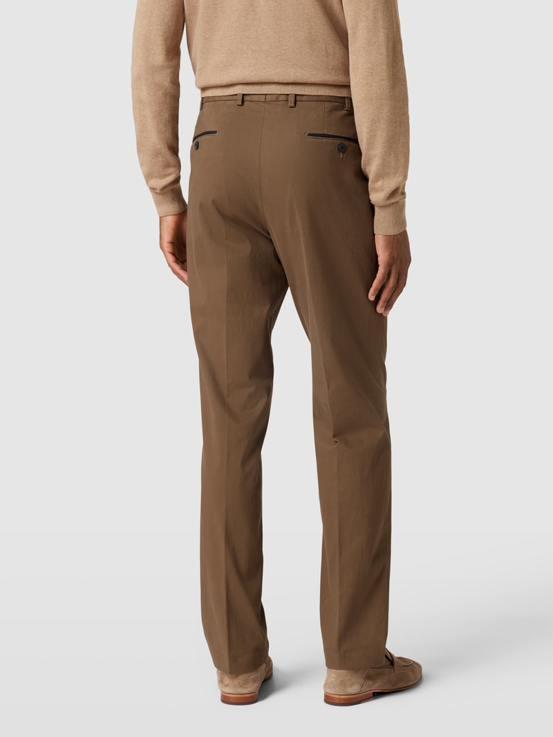 Regular Fit Chino mit Paspeltaschen Modell 'PEAKER' in hellbraun