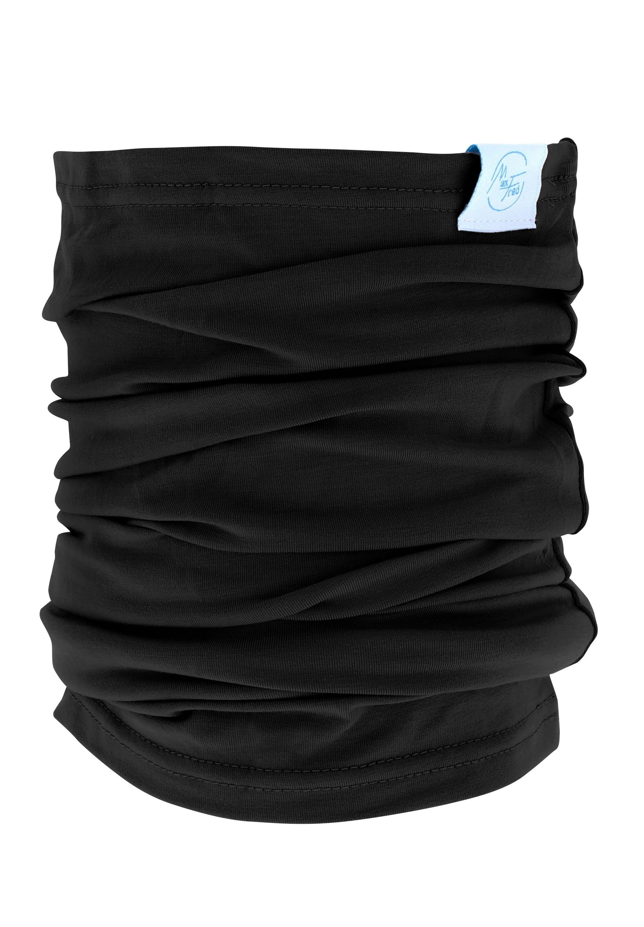 Maxfred Multifunktionstuch Bamboo schwarz Multifunktionstuch, Elastisch, Nachhaltig, geringe Geruchsaufnahme, Ultraweich