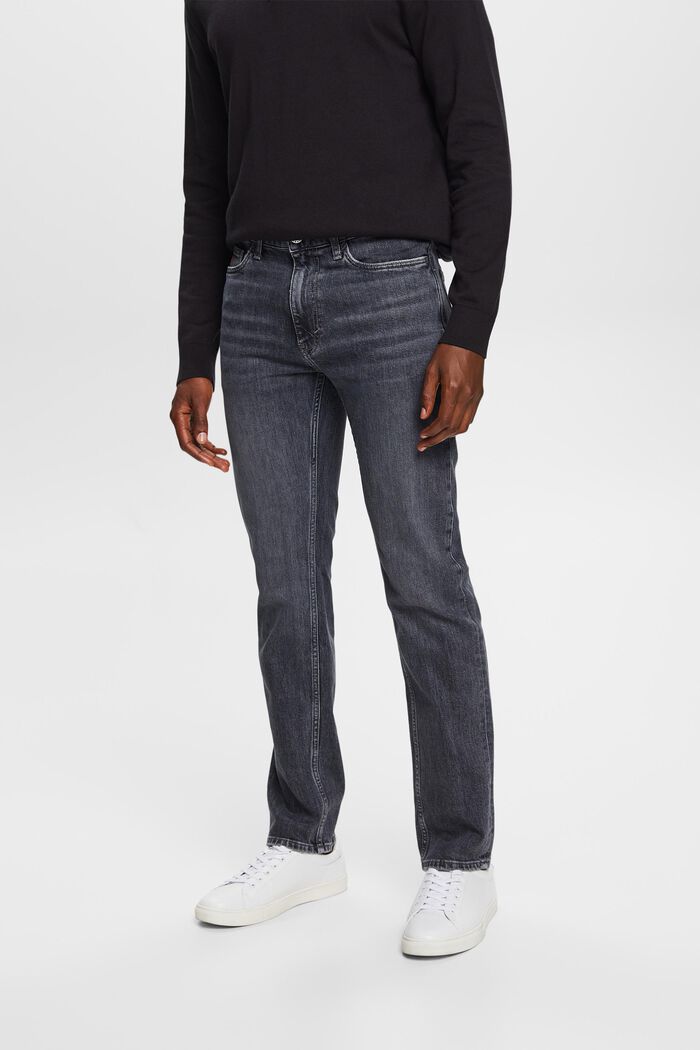 Jeans mit geradem Bein und mittelhohem Bund