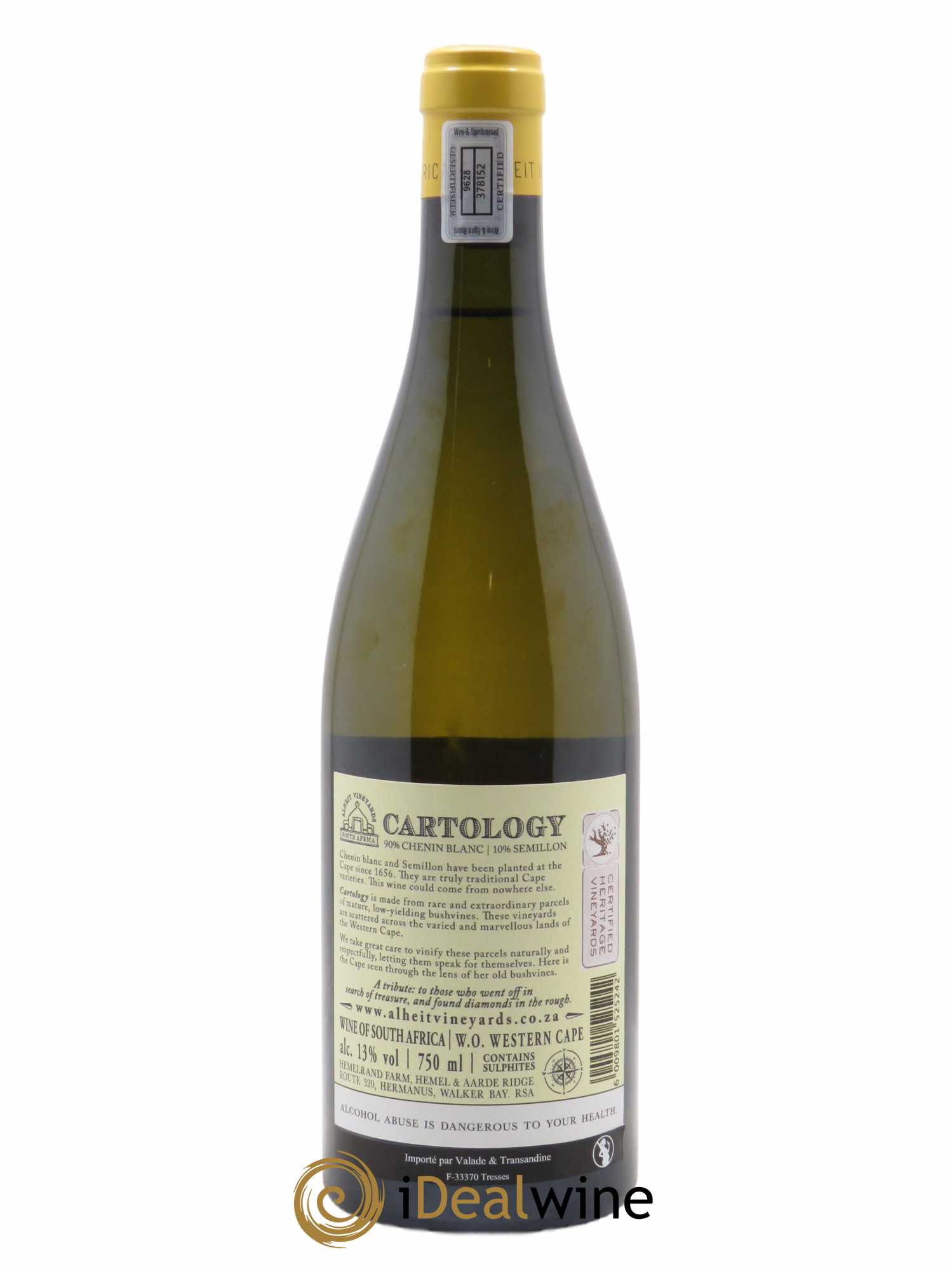 Western Cape Alheit Vineyards Cartology  2021 - Lot de 1 Bouteille
