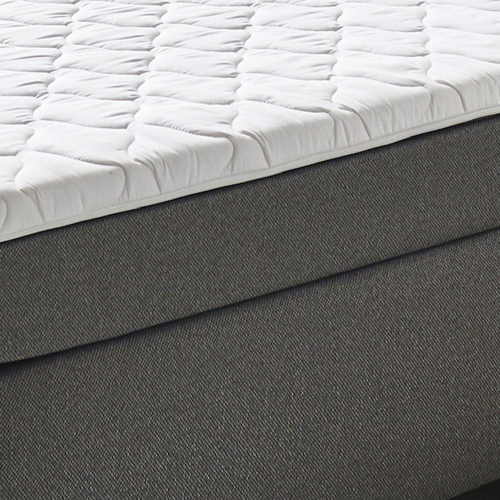 VitaliSpa® Boxspringbett Doppelbett Ehebett 180x200cm Philly Topper Schwarz