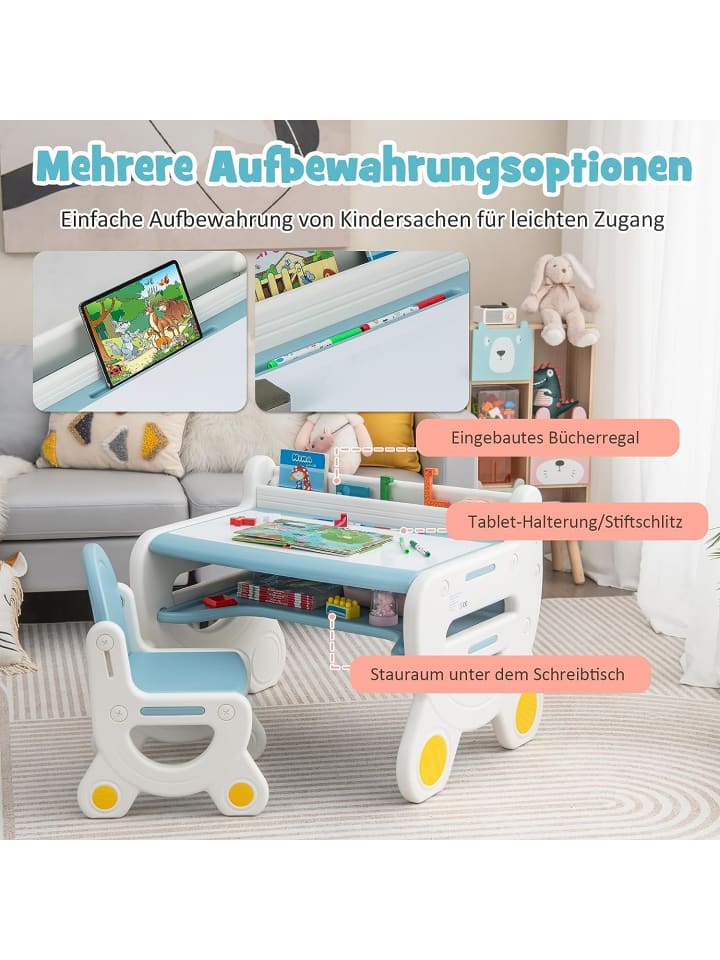 COSTWAY Sitzgruppe zum Zeichen in Blau günstig kaufen 78 cm