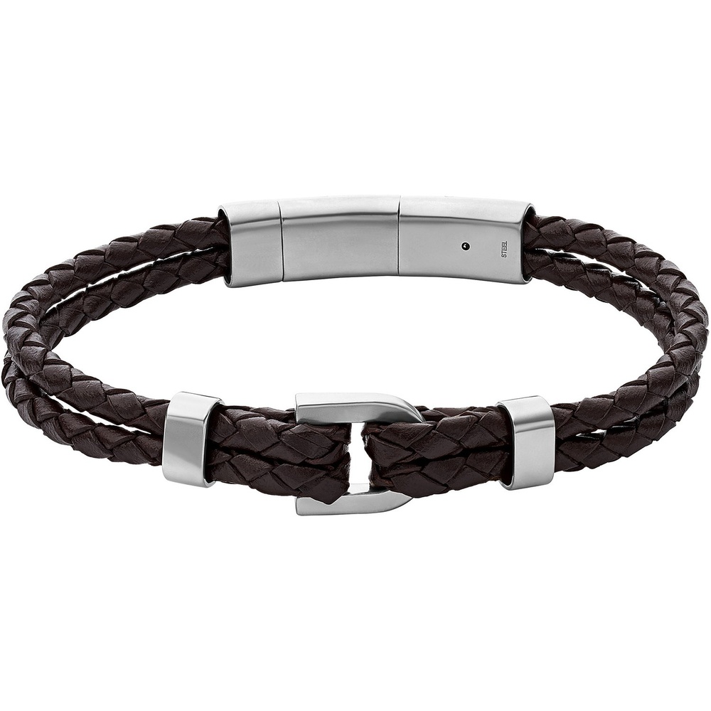 Fossil Bracelet Cuir, Acier inoxydable Bracelet