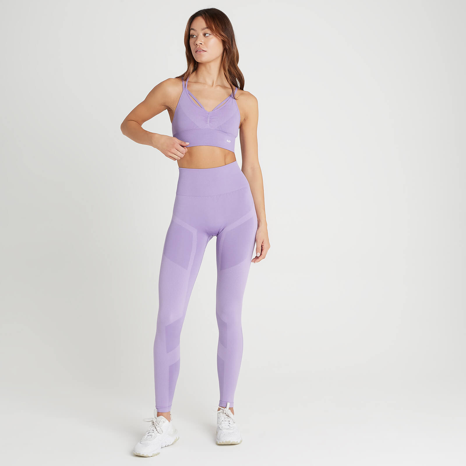 Brassière de sport sans coutures avec effet froncé MP Impact pour femmes – Lavande