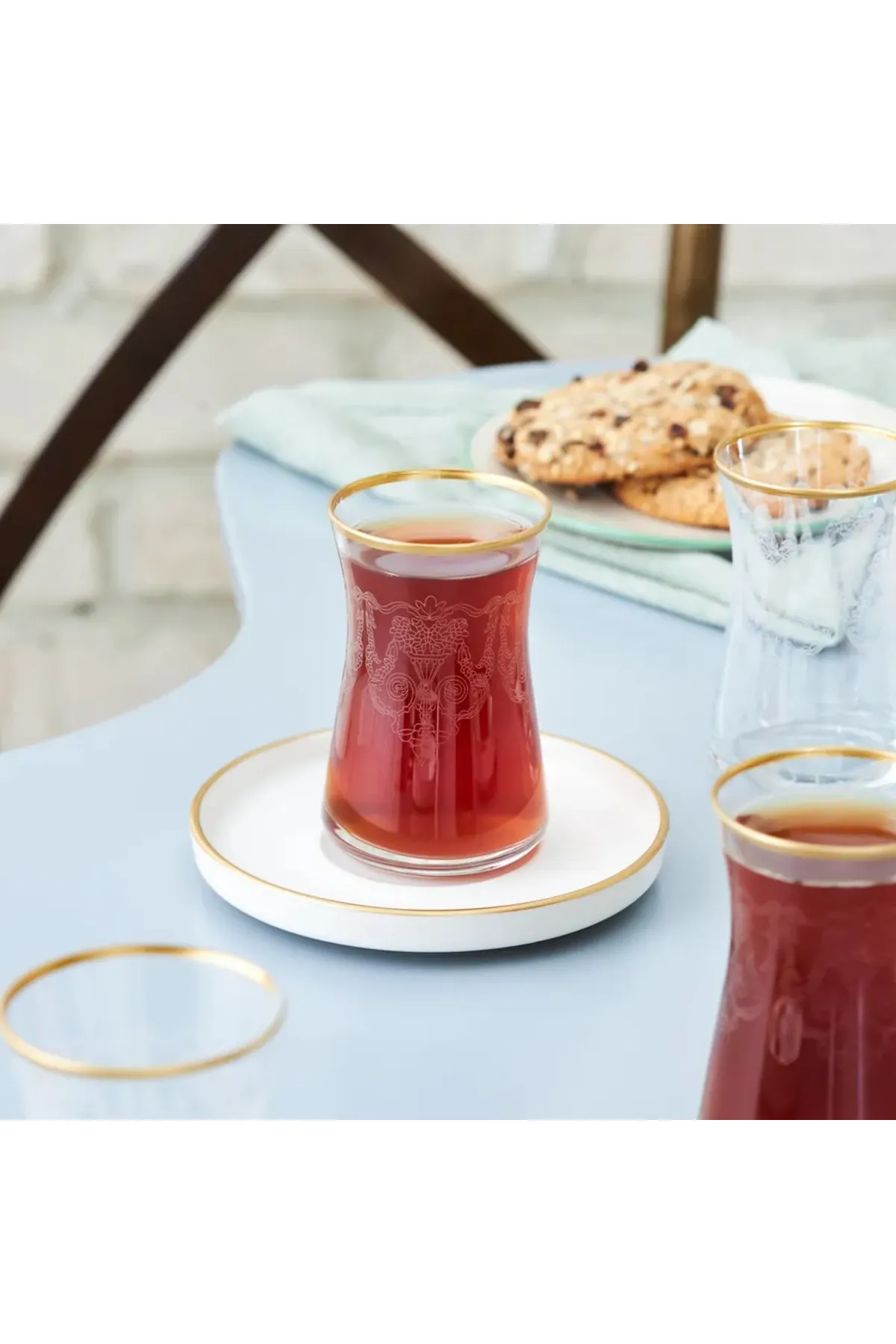 Karaca  Athen 6 Personen Gemustertes Tee-Set, 12-teilig, Gold