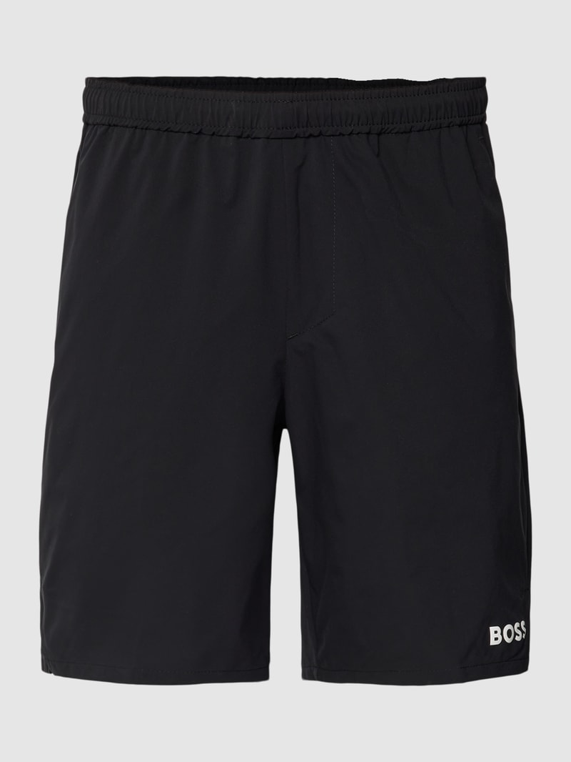 Shorts mit Label-Print in schwarz
