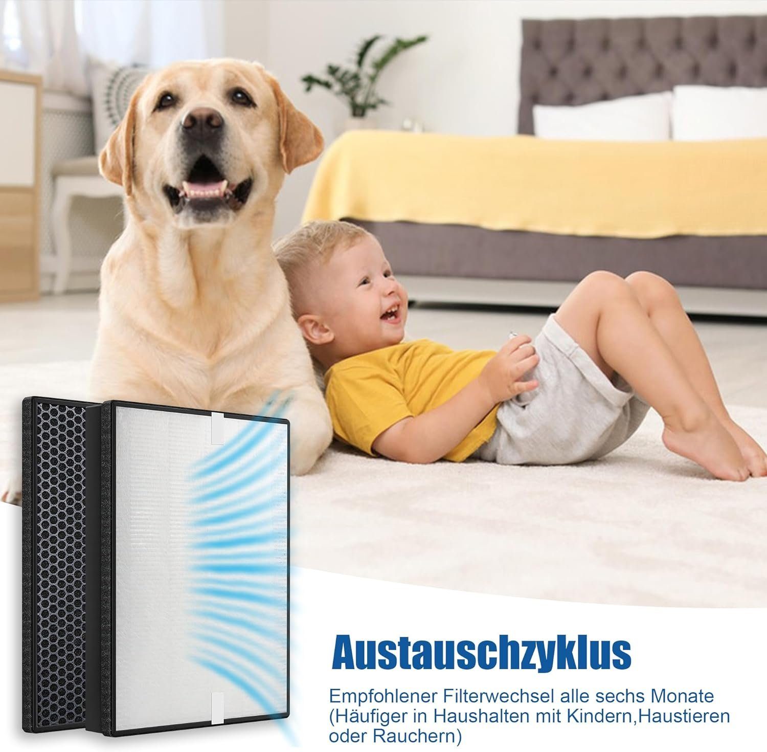 Kraftline Luftfilter Ersatzfilter Set für Philips Luftreiniger - HEPA & Aktivkohlefilter, AC2882, AC2887, AC2889 & AC3829, FY2422 & FY2420