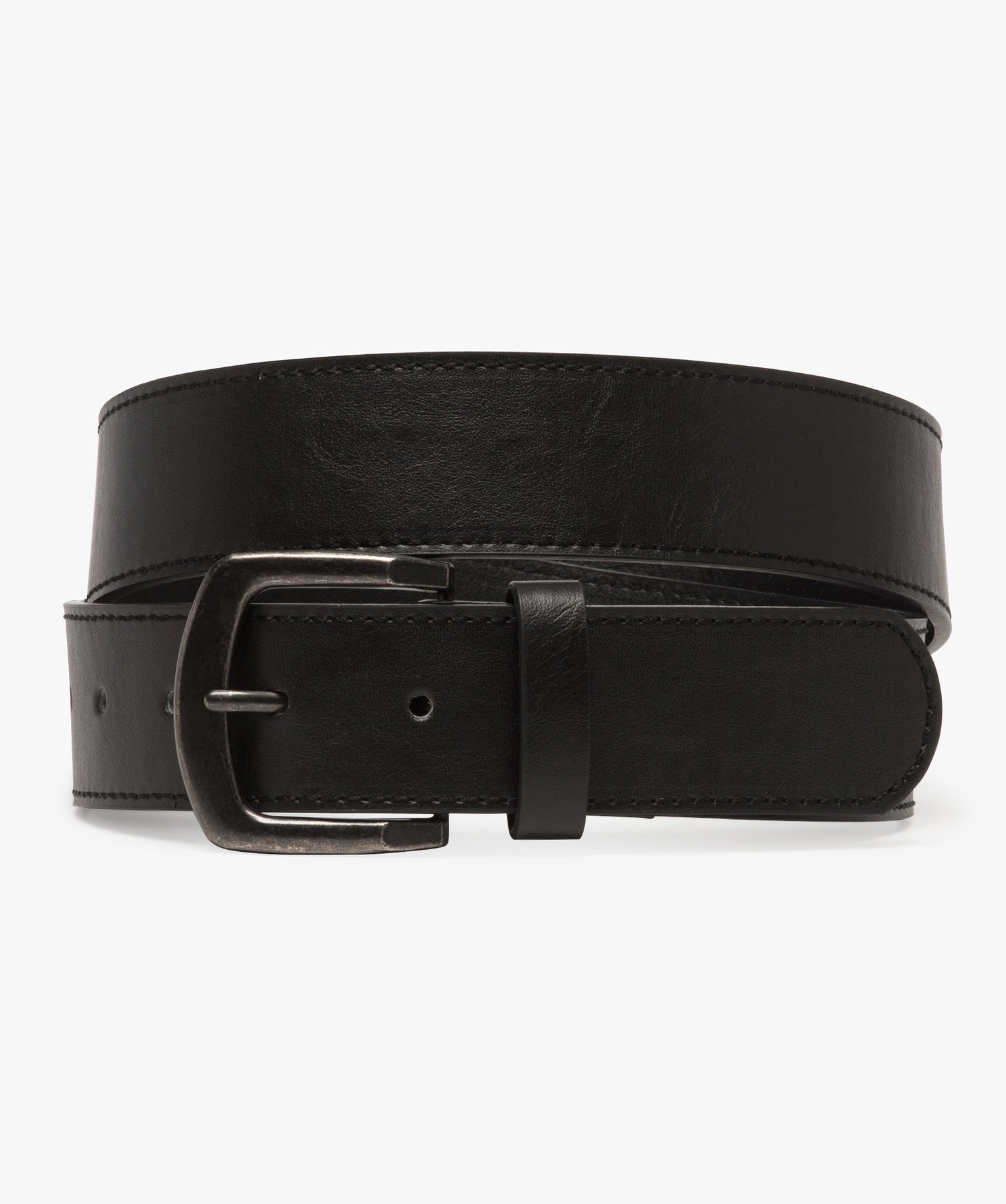 Ceinture homme avec large boucle en métal vieilli noir | GEMO