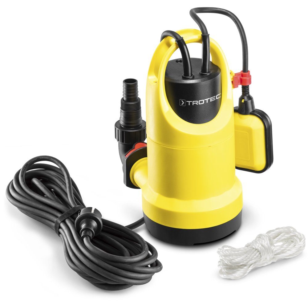 TROTEC Klarwasserpumpe TWP 7506 E, IPX8 Schutzart, 750 W, 13.000 l/h Förderleistung, Flachabsaugung bis auf 5 mm
