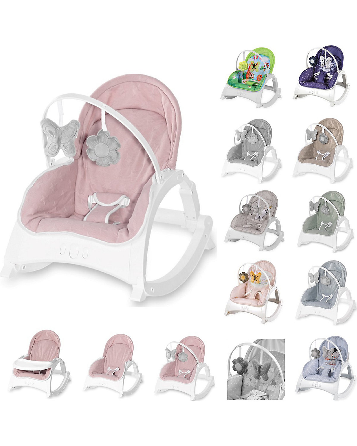 Babywippe ALEX 3 in 1 Tisch Vibrationsfunktion, 4 Melodien Babywippen