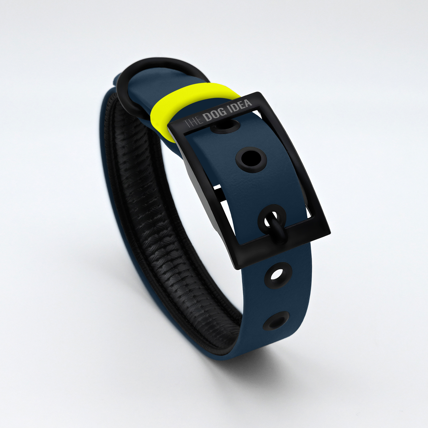 THE DOG IDEA Hundehalsbänder THE DOG IDEA Biothane Halsband Navy neon gelb L