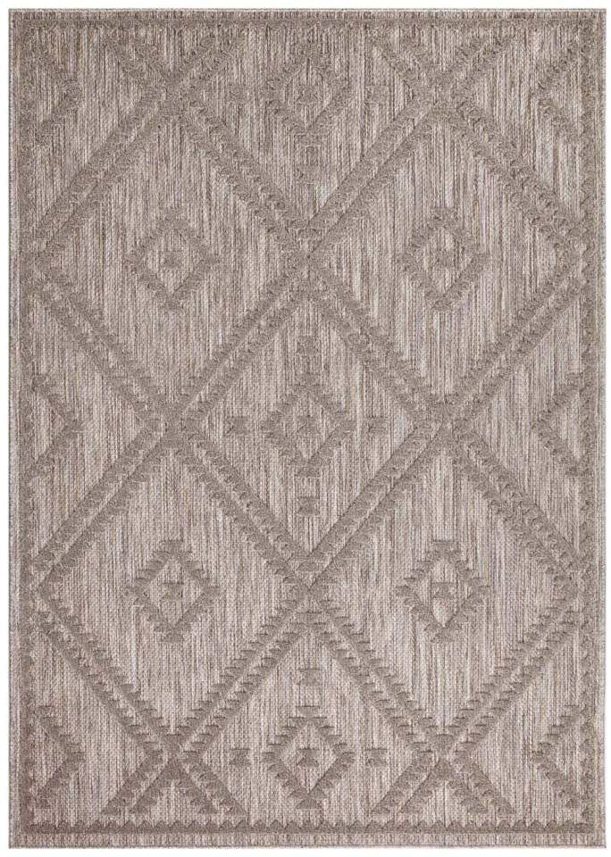 Teppich In-& Outdoorteppich Santorini 454, 3D-Effekt, Raute-Optik, Carpet City, rechteckig, Höhe: 5 mm, Wetterfest & UV-beständig für Terrasse, Balkon, Küche, Flur