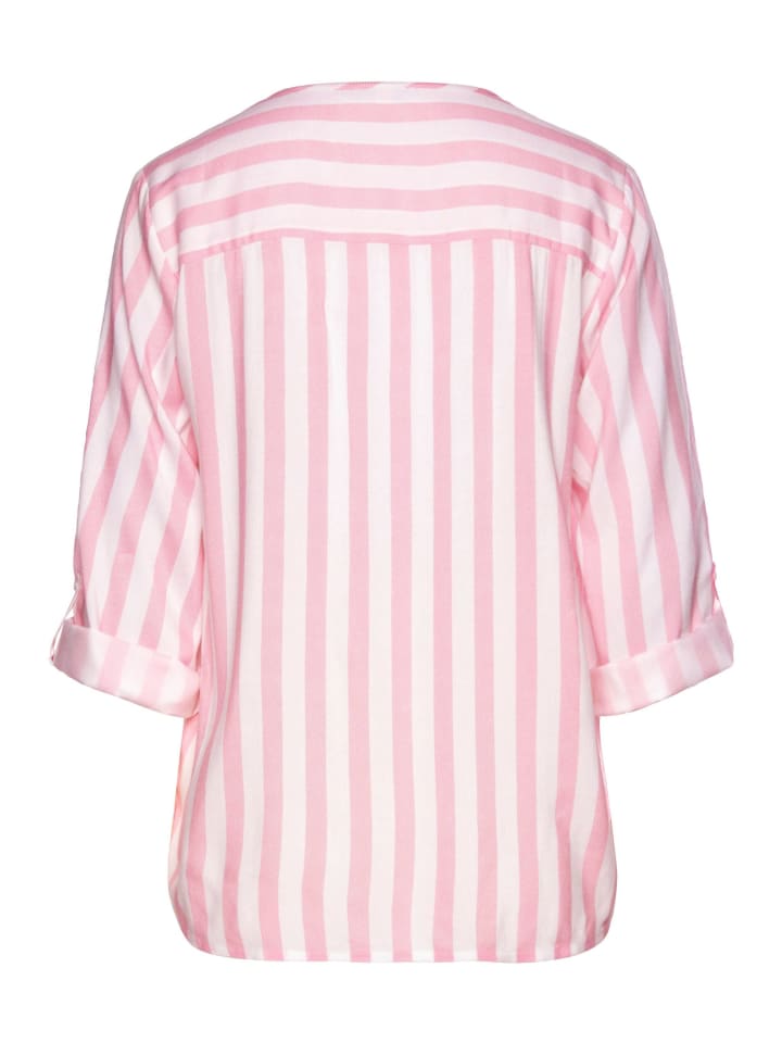 LASCANA Schlupfbluse in weiß-rosa günstig kaufen