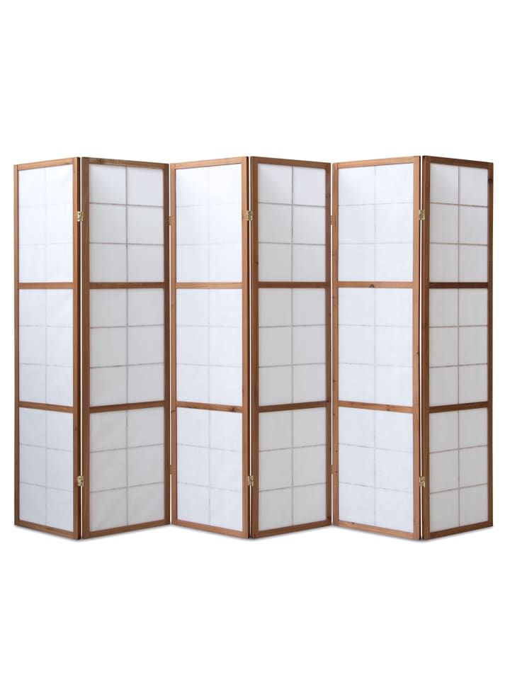 Homestyle4u 6-tlg. Paravent Shoji in Braun 264x175 cm günstig kaufen onesize