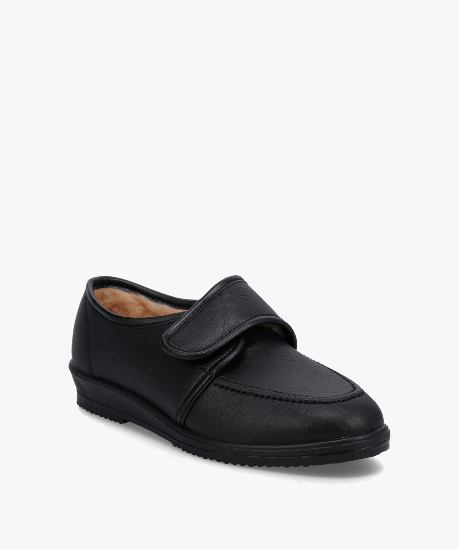 Derbies femme confort unis à doublure fourrée noir | GEMO