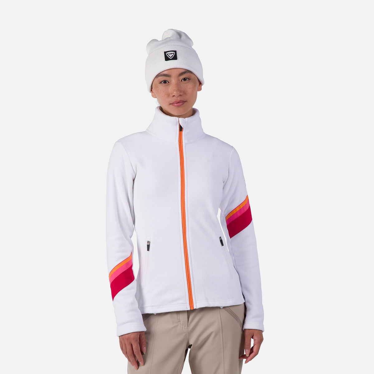 Damenfleecejacke mit durchgehendem Reißverschluss Strawpile