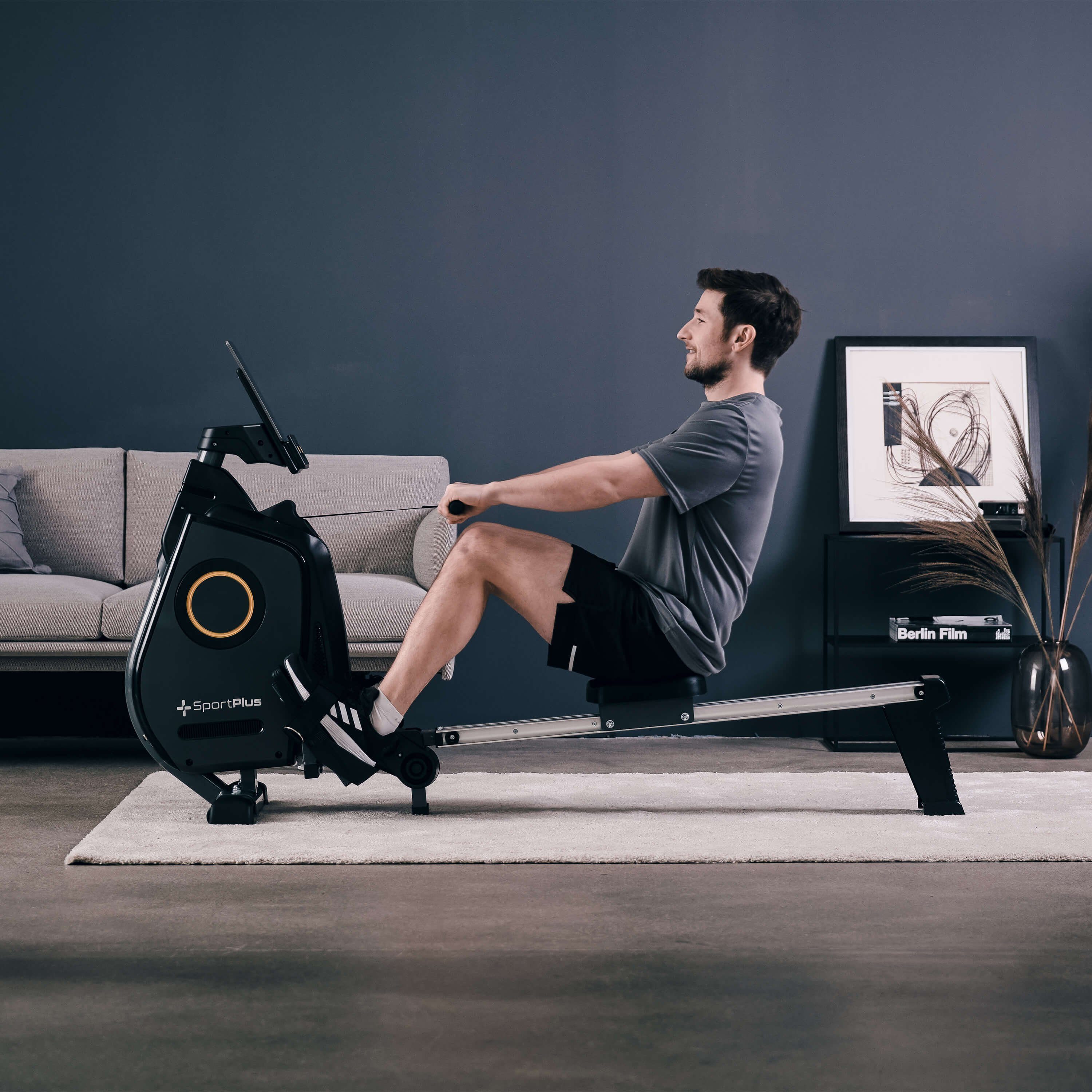 SportPlus Rudergerät SP-MR-030-B-iE, Rudergerät, klappbar, App-Steuerung, Magnetbremssystem, SP-MR-030-B-iE