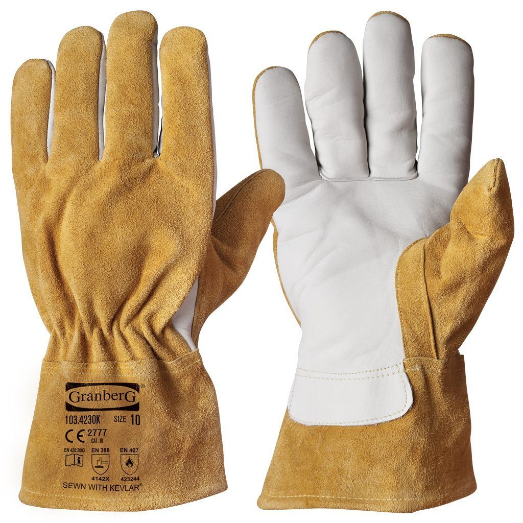 Granberg Arbeitshandschuhe Hitzebeständige Handschuhe gefüttert Gr. 10