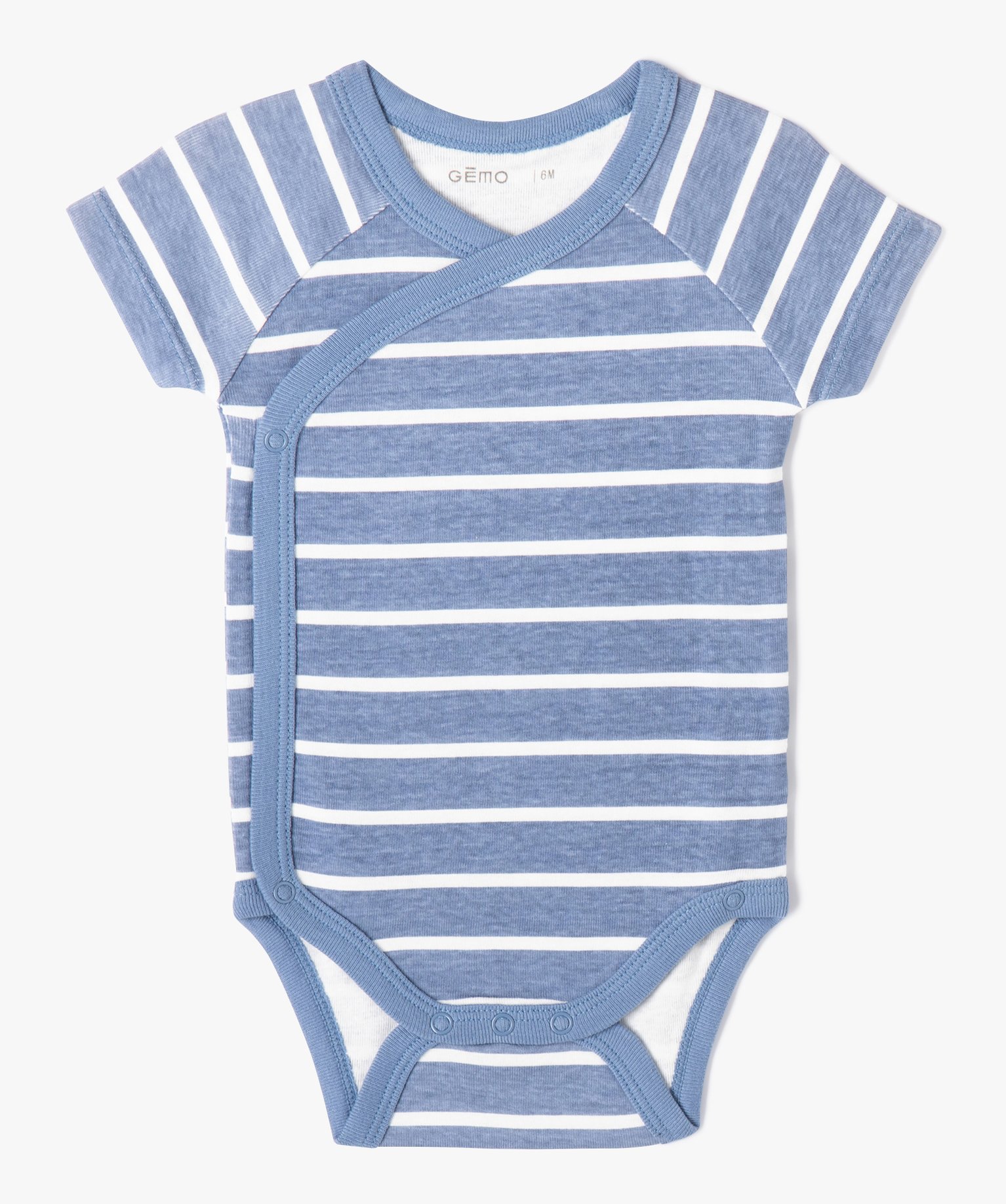 Body bébé à manches courtes fermeture croisée (lot de 5) bleu | GEMO