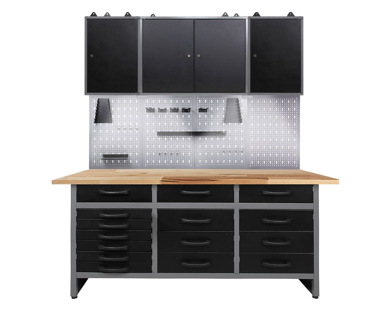 Ondis24 Ondis24 Werkstatt Set Konny 160 cm 3 Schränke LED