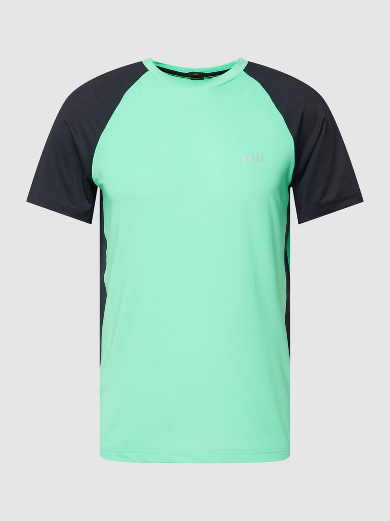 T-Shirt mit Mesh-Details Modell 'Active' in hellgrün